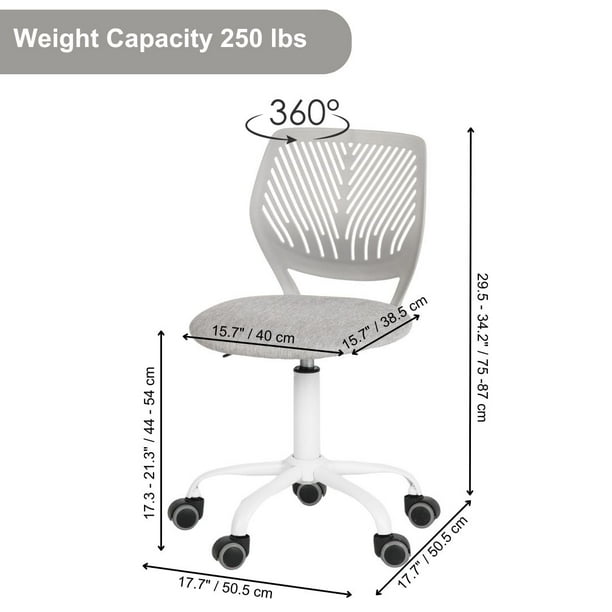 Homy Casa Office Chair - Adjustable Height Task Chair with Breathable Ergonomics Backrest Upholstery for Student Teen