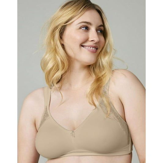 WonderBra 1903 Plus Full Figured Wireless Bra, Sand, 46D