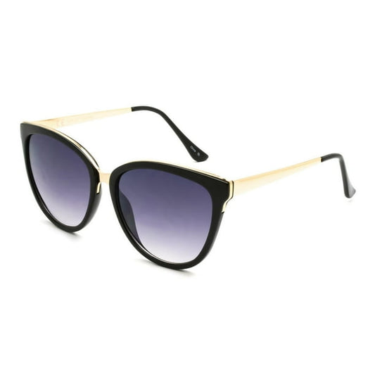 George LILY Womens Cat Eye Black And Gold Sunglasses Black O/S