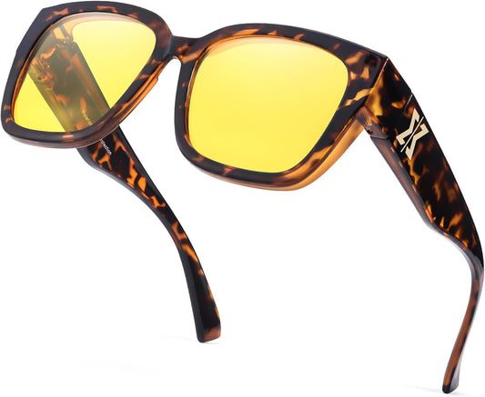FIMILU Night Vision Fit Over Glasses for Women Men, Polarized Nig