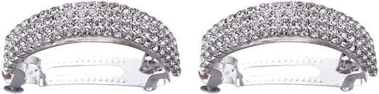 Frcolor 2pcs Crystal Bridal Hair Clip Retro Spring Hairpin Rhinestone Hair