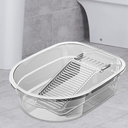 AMLESO Basin Basin, Portable Plastic Washing  Clothes Bucket with Basin, Cleaning Basin,  Transparent