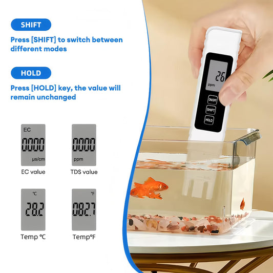 2025 New 4 in 1 TDS Meter Digital Water Tester- TDS EC & Temperature(°C,°F)