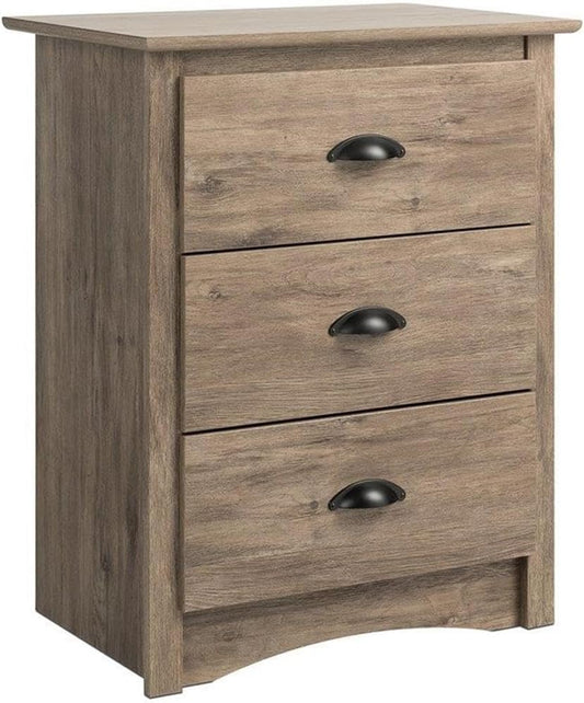 Prepac DDC-2403 Salt Spring 3-Drawer Tall Nightstand, Drifted Gray set of 2