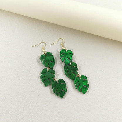 Leaf Earrings Green Earrings for Women Summer Earrings for Women Palm Tree