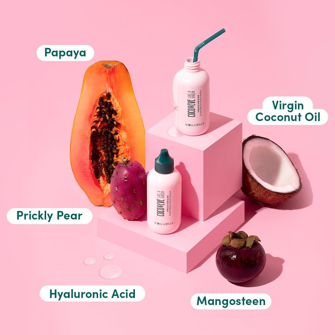 Coco & Eve Miracle Hair Elixir. Coconut Oil with Hyaluronic Acid Leave in C