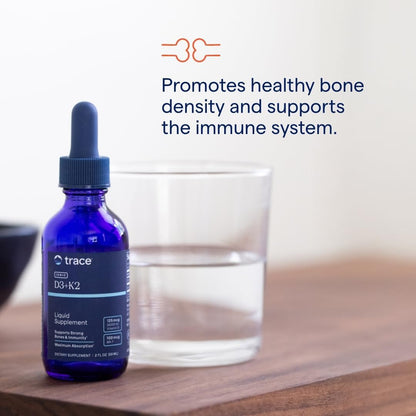 Trace Minerals | Liquid Ionic Vitamin D3 + K2 | 125 mcg (5,000 IU