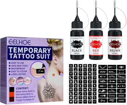 CeFurisy Temporary Tattoo Set, Freehand Fake Tattoos with 3 Colors Fruitty