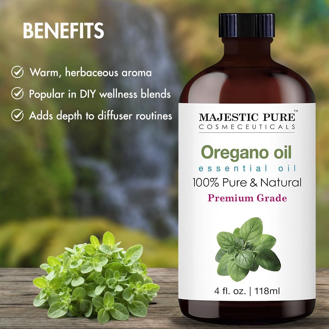 MAJESTIC PURE Oregano Essential Oil | 100% Pure and Natural Oregano Oil | P