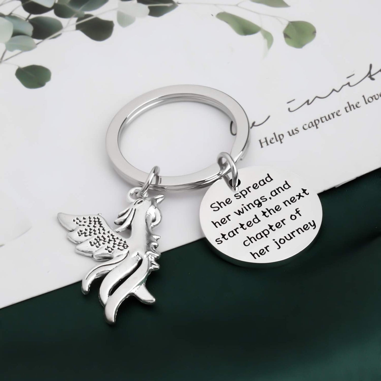 UJIMS Inspirational Phoenix Keychain New Beginning Gifts Started