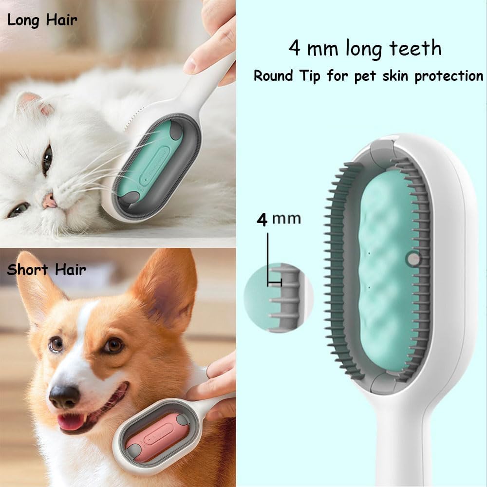 Cat Brush for Shedding, Self Cleaning Pet Brush with Water Tank f