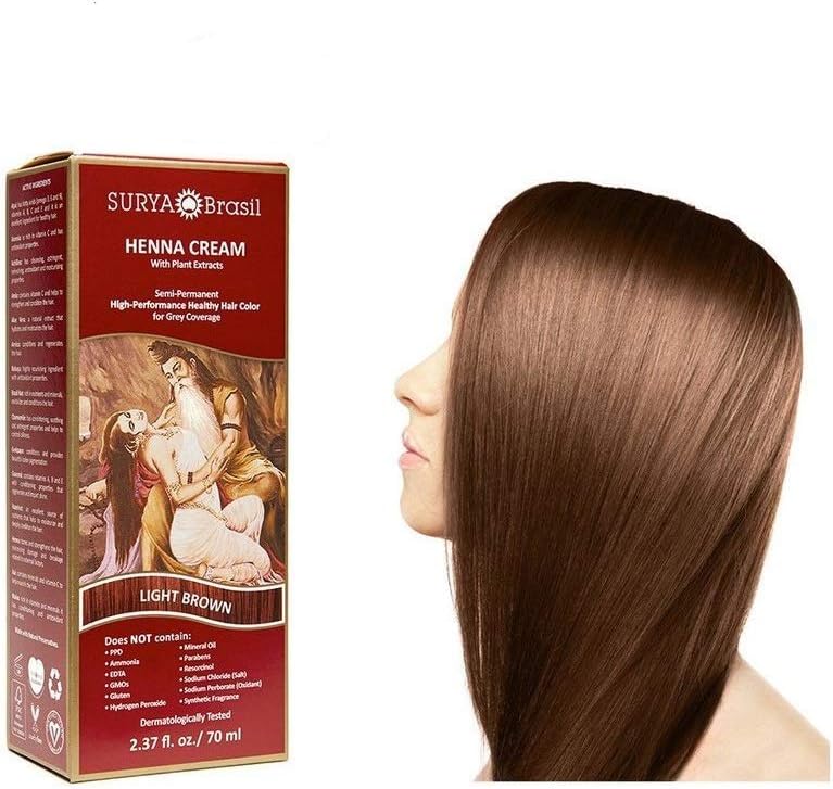 Surya Brasil Henna Cream Hair Coloring Light Brown - 2.31 fl oz