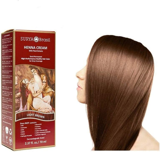 Surya Brasil Henna Cream Hair Coloring Light Brown - 2.31 fl oz