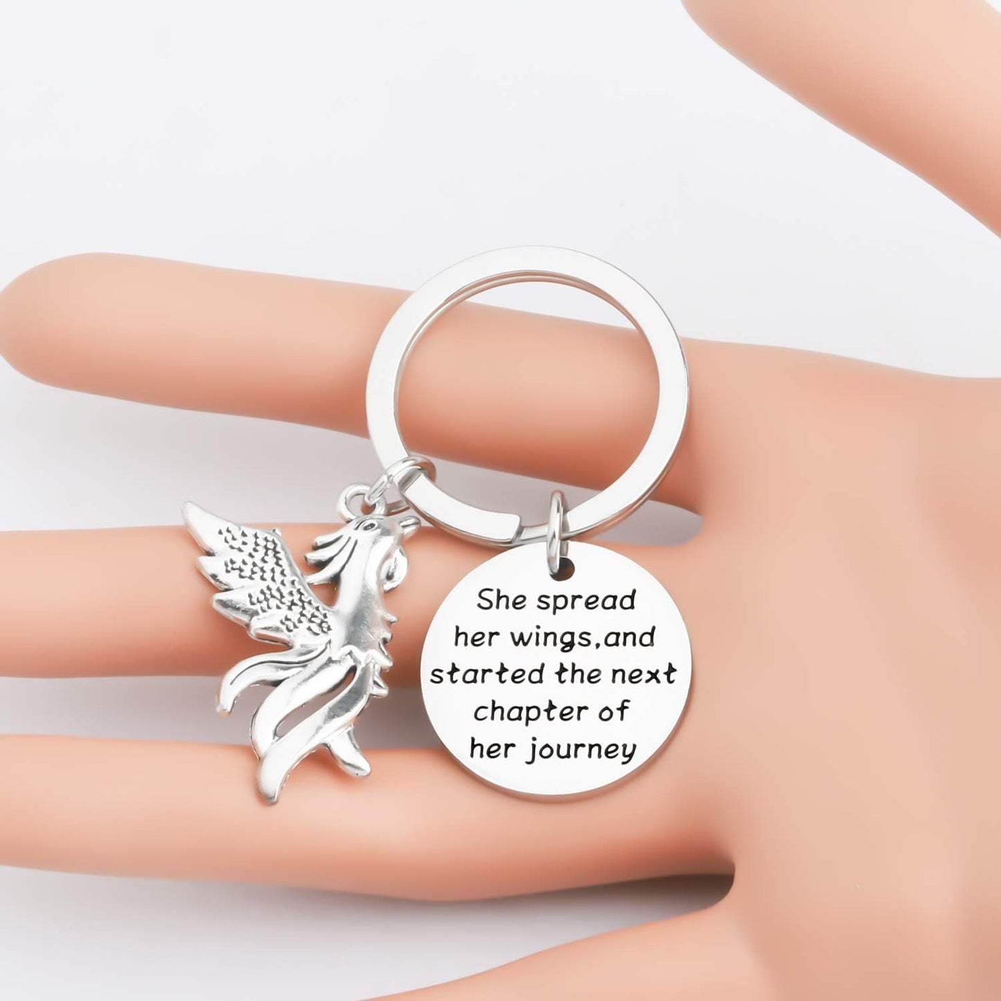 UJIMS Inspirational Phoenix Keychain New Beginning Gifts Started