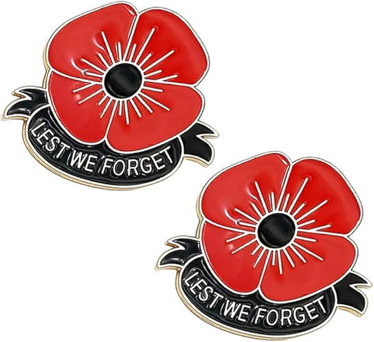 Veterans Day Remembrance Day Memorial Day Gift Poppy Brooch Pins Lest We Fo