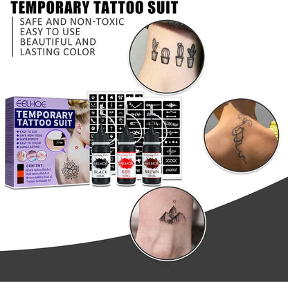 CeFurisy Temporary Tattoo Set, Freehand Fake Tattoos with 3 Colors Fruitty