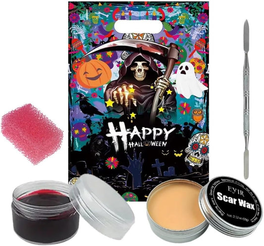 4Pcs SFX Special Effects Makeup Kit, Scar Wax Fake Scar Modeling