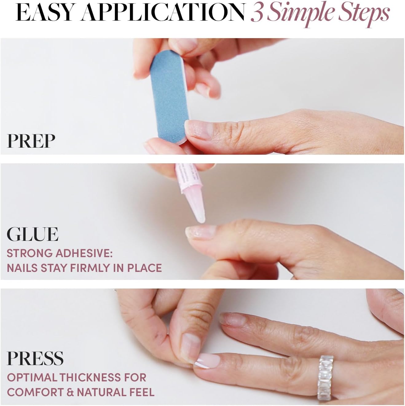 Glamnetic Press On Nails - Sprinkles | Rainbow French Tip Nails, UV Finish