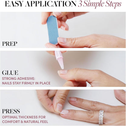 Glamnetic Press On Nails - Sprinkles | Rainbow French Tip Nails, UV Finish