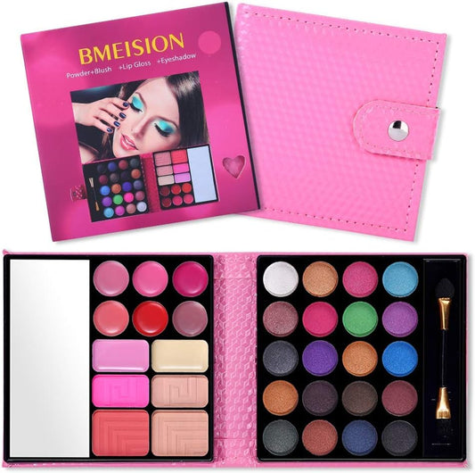 (Pink) - All in One Makeup Kit - 20 Eyeshadow, 6 Lip Glosses, 3 B