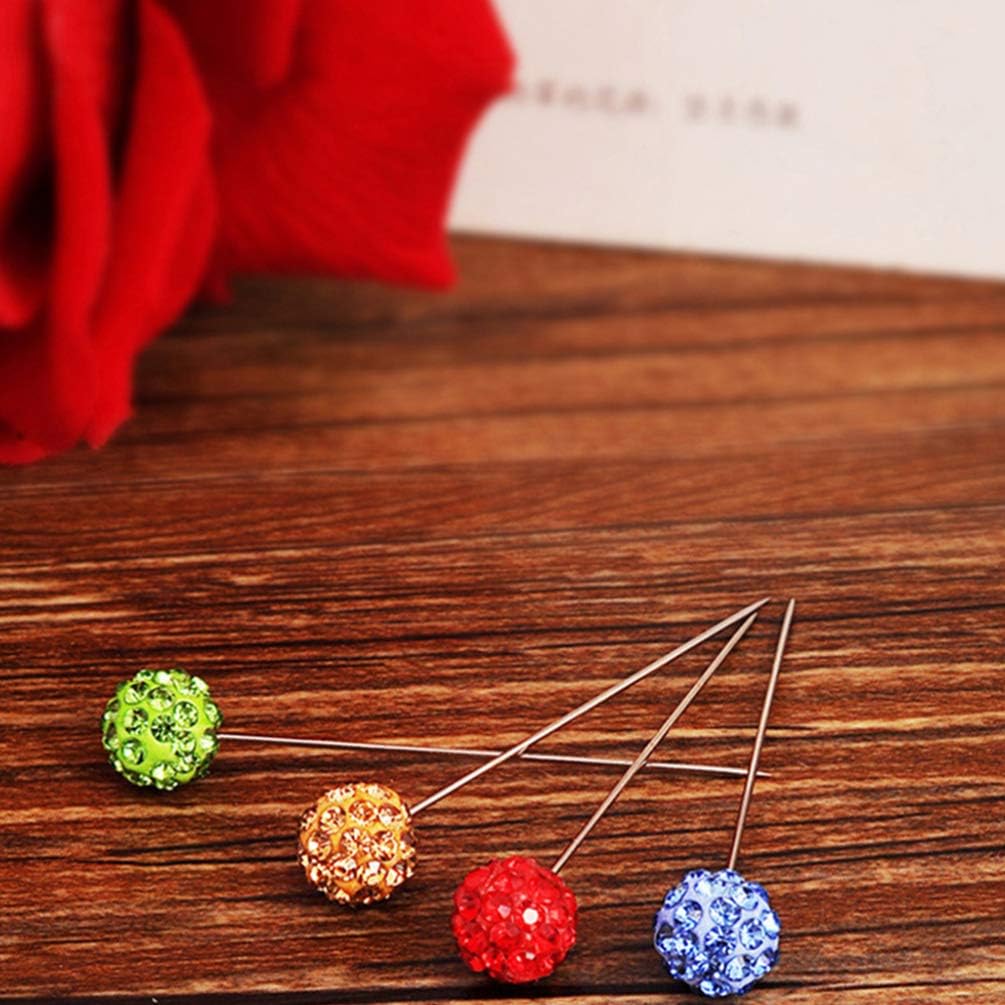KESYOO 30pcs Muslim Hijab Scarf Pins Vintage Rhinestone Ball Broo