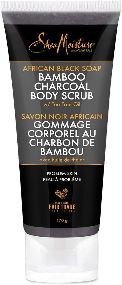 Shea Moisture African Black Soap Bamboo Charcoal Body Scrub 170g