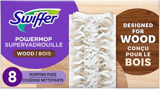 Swiffer PowerMop Wood Mopping Pad Refills for Floor Cleaning, 8CT