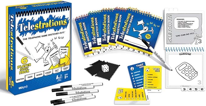 Usaopoly Telestrations 6-Player Family Pack Game for 4-6 Players