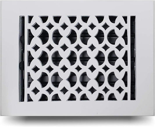 Prima Decorative - Cast Aluminum Floor Register 6"  X 8" VR-100 (With holes and matching screws)