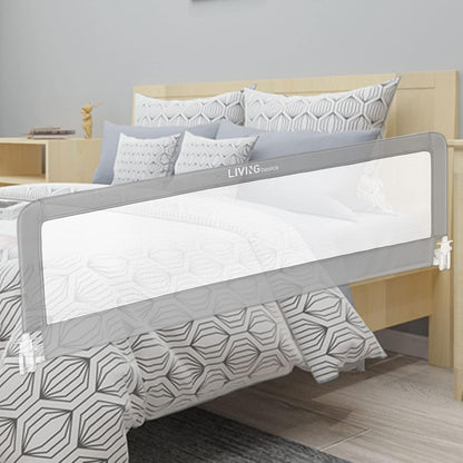 LIVINGbasics 59'' Baby Bed Rails, Swing Down Extra Long Bed Bumpe