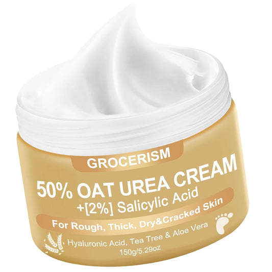 Urea Cream 50 Percent for Feet Maximum Strength 5.29 oz with Oat