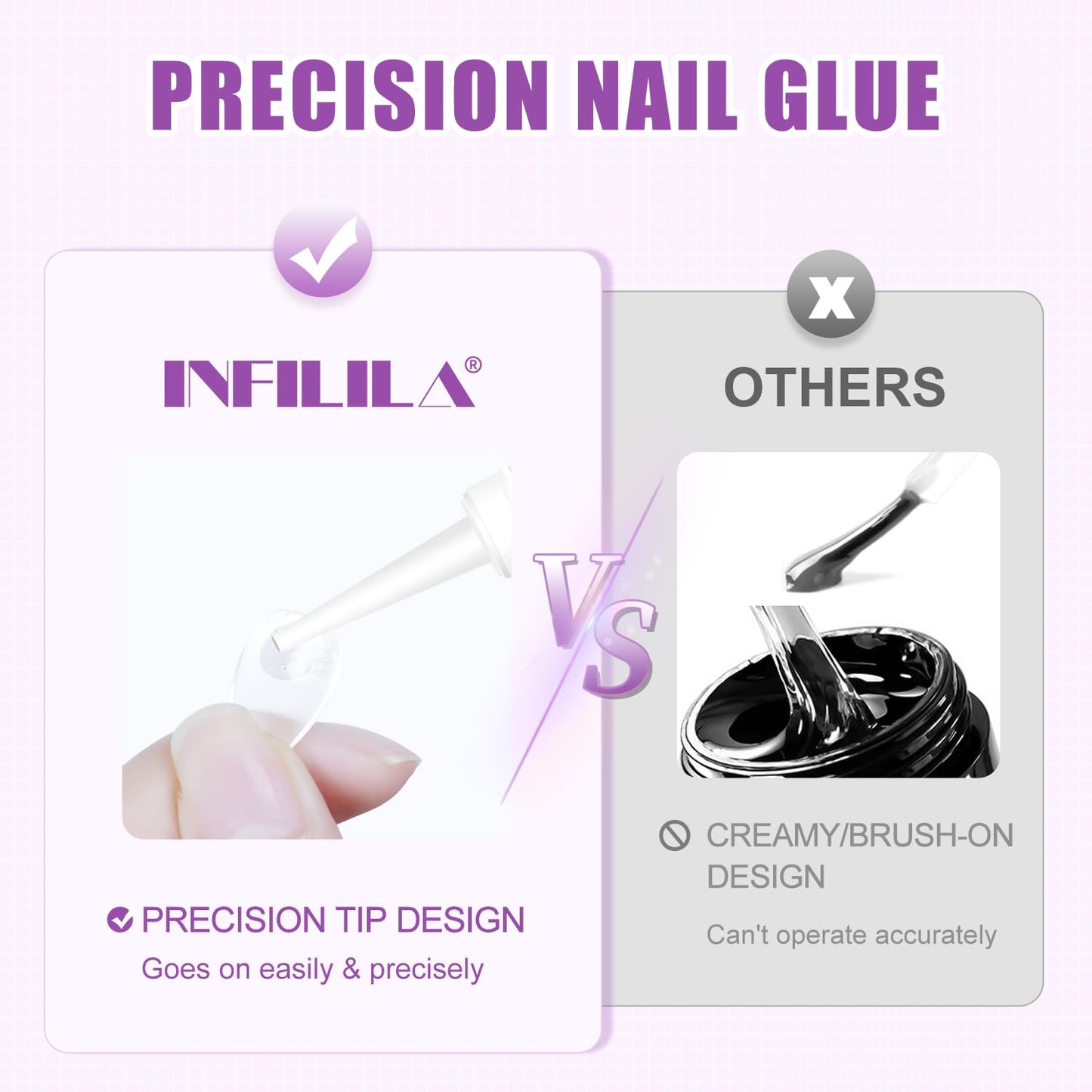 NXJ INFILILA 10PCS Nail Glue for Press on Nails, Super Strong Nail Glue Bul