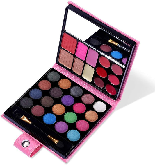 (Pink) - All in One Makeup Kit - 20 Eyeshadow, 6 Lip Glosses, 3 B