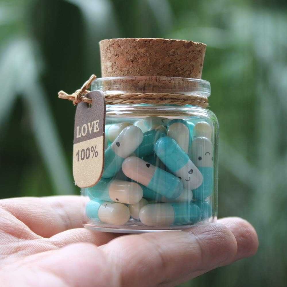 Infmetry Cute Capsules in a Glass Bottle Lovely Pill Notes Couples Gifts fo