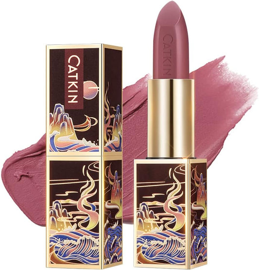 CATKIN Rouge Matte Lipstick, Waterproof Long Lasting Satin Nouris