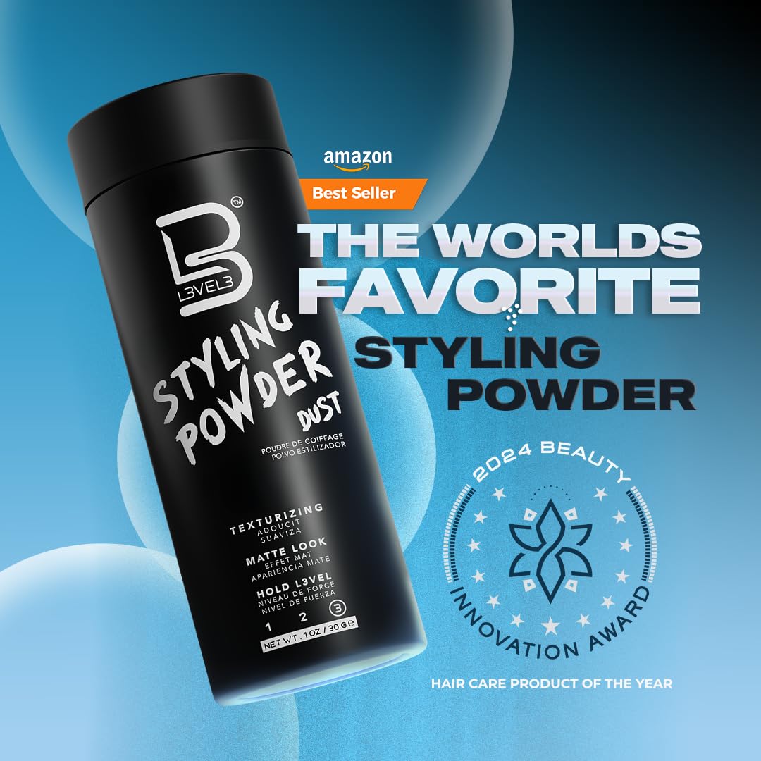 L3 Level 3 Styling Powder - Natural Look Mens Powder - Easy to Apply with N