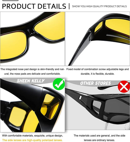 Polarized Fit Over Glasses Sunglasses with Side Shield Driving Le