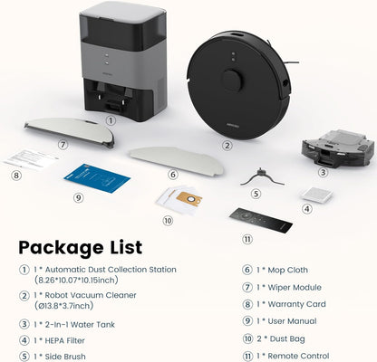 AIRROBO T20+ Robot Vacuum and Mop with Self-Emptying Base, APP/Vo