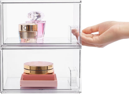 Vtopmart Acrylic Makeup Organizer 4.4'' Tall Bathroom Clear Plast