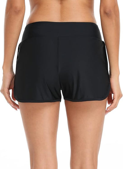 RELLECIGA Women's High Waisted Swim Shorts Swim Board S