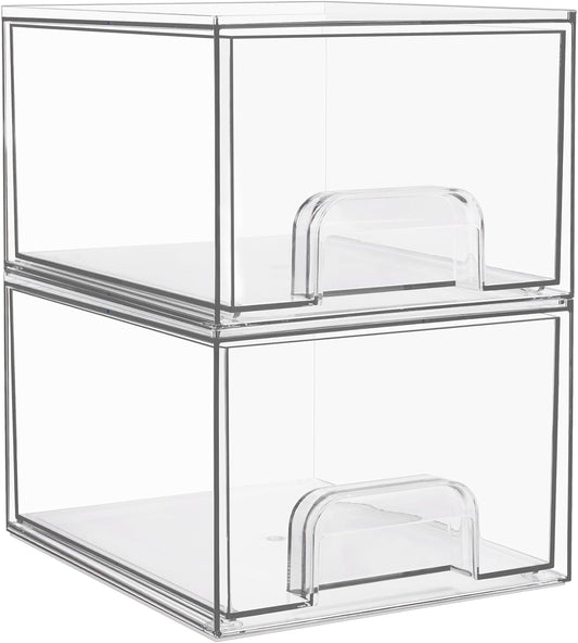 Vtopmart Acrylic Makeup Organizer 4.4'' Tall Bathroom Clear Plast