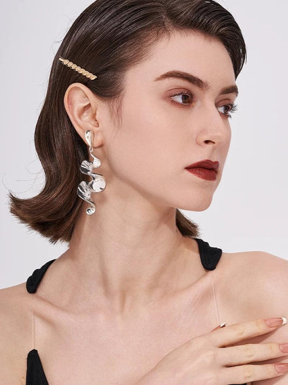 INNERDIVA Gold Irregular Abstract Geometric Earrings Hypoallergen