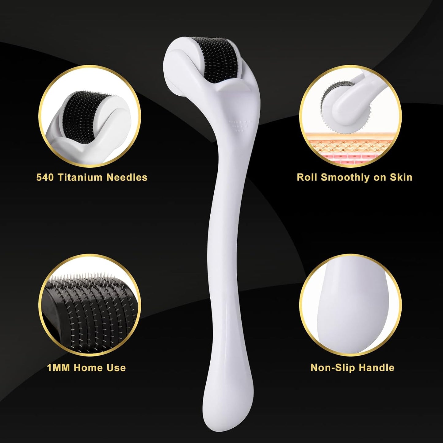 Dermal Roller SR for Face Hair Beard - 1MM 540 Titanium Beard Microneedle R
