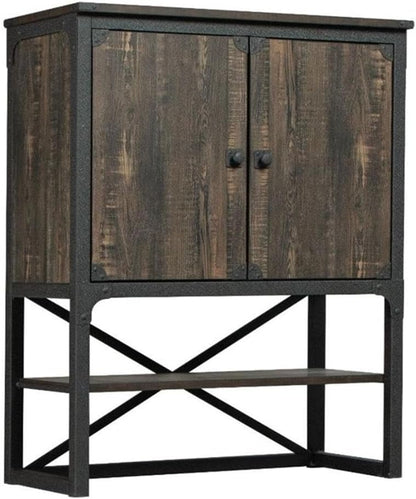 HUTCH Steel River Library Adjustable Shelf, Metal Frame - Carbon Oak