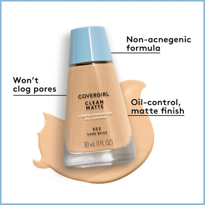 CoverGirl Clean Oil Control Liquid Foundation, 530 Classic Beige,
