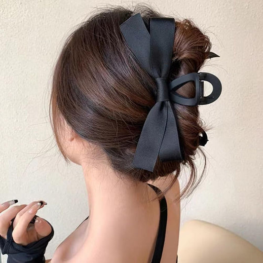 Black Hair Bow Clips for Women Girls, Nonslip Bow Claw Clamps for Thick Thi