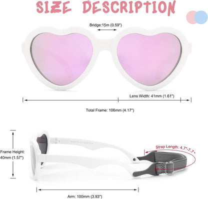 COASION Baby's First Sunglasses with Strap, Unbreakable Polarized