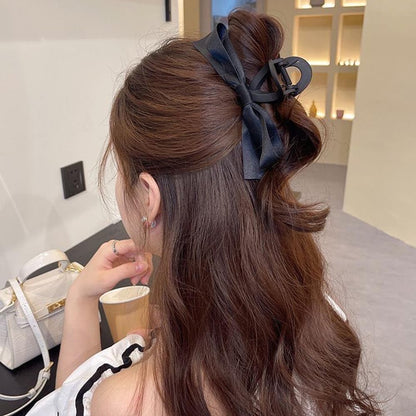 Black Hair Bow Clips for Women Girls, Nonslip Bow Claw Clamps for Thick Thi