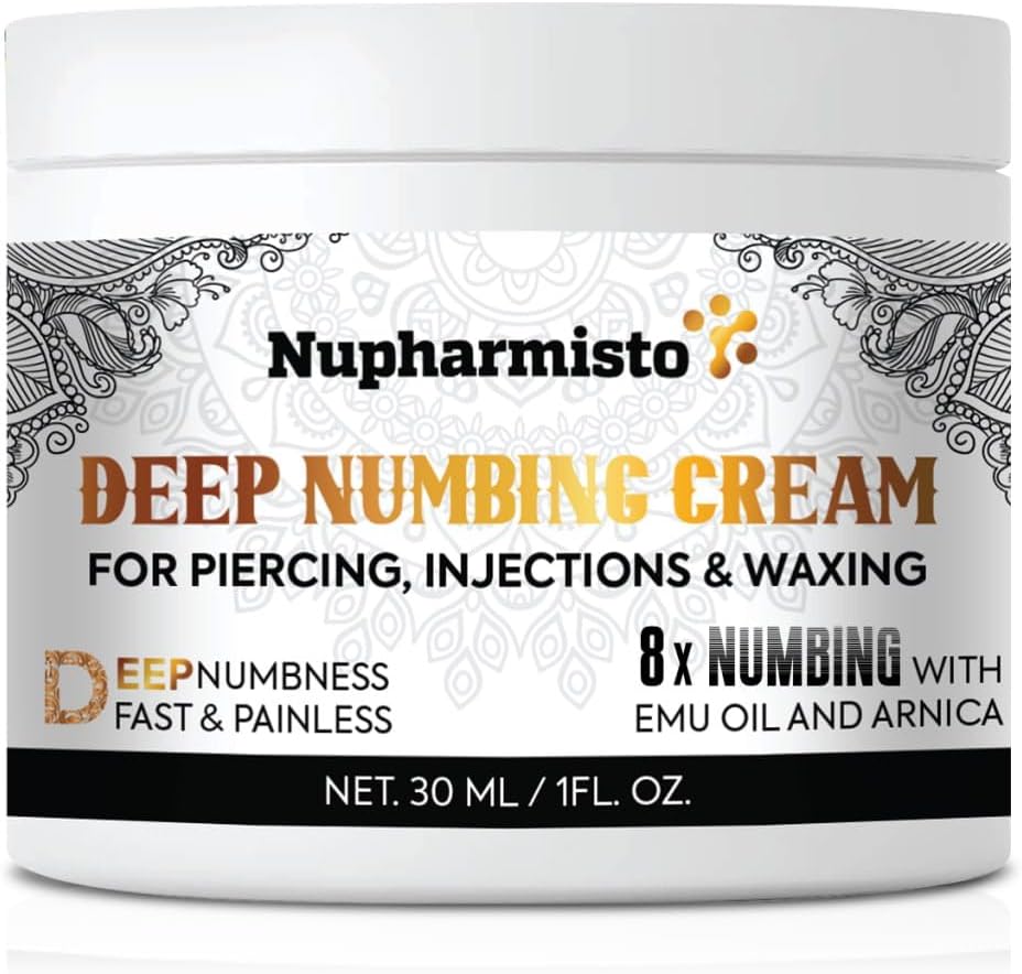 Nupharmisto Deep Numbing Cream for Piercing, Injections& Tattoos,
