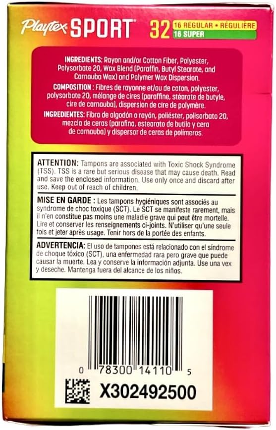 Playtex Plastic Tampons Sport Fresh Balance Multi-Pack Regular/Su